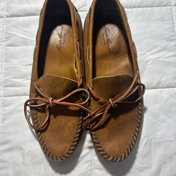 Eddie Bauer Brown Leather Loafers/ Day Drivers. Preppy Sustainable Classic Look - Picture 1 of 7